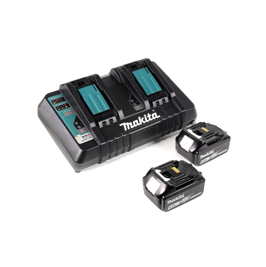 Makita DHR 280 PGJ 2 x 18 V 36 V Li-Ion Akku Bohrhammer 28 mm Brushless für SDS-PLUS im Makpac + 2 x 6,0 Ah Akku + Doppelladegerät - Toolbrothers