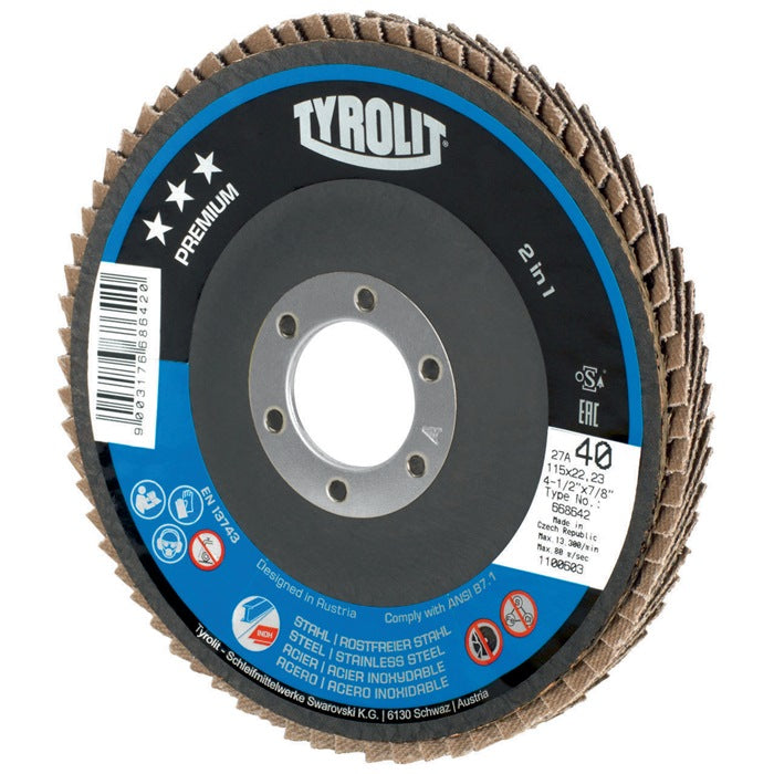 Disque dentelé Tyrolit PREMIUM (4000845930) Ø 125 mm grain 40 décalé