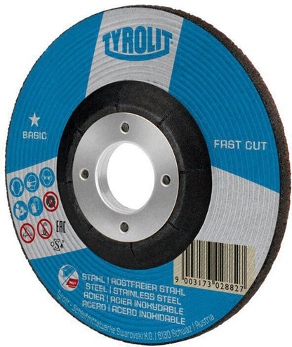 Disque abrasif Tyrolit BASIC FASTCUT (8000757698) D125xS6mm grain 30 alésage 22,23 mm