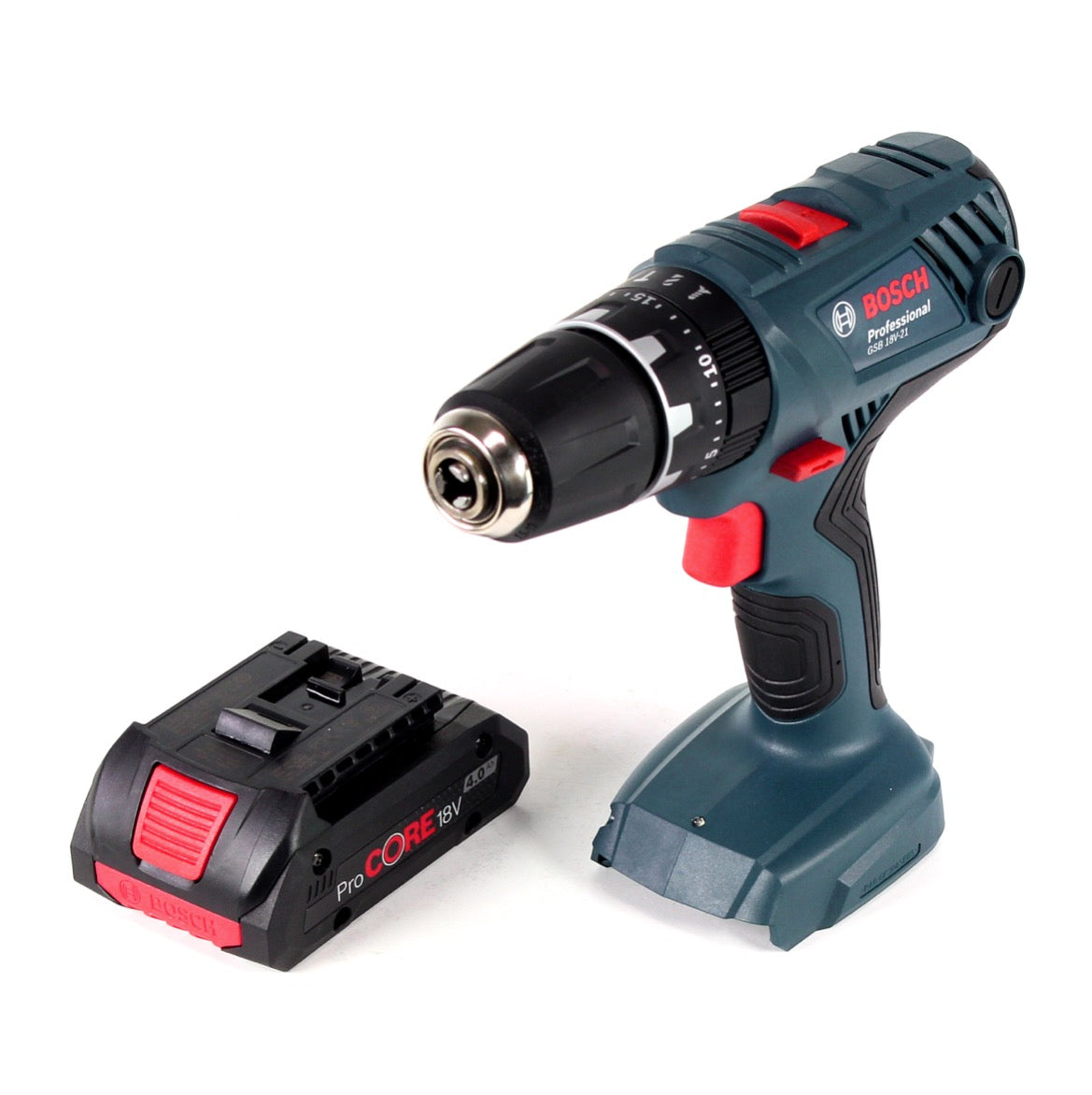 Bosch Professional GSB 18V-21 Akku Schlagbohrschrauber 18V 55Nm + 1x Akku ProCORE 4,0Ah - ohne Ladegerät - Toolbrothers