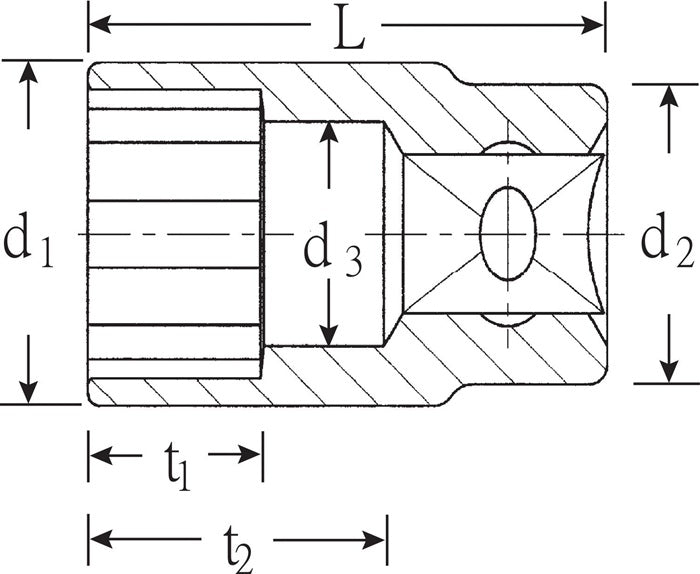 Insert de clé à douille Stahlwille 52 (8000334438) 1/2″ hexagonal longueur 47 mm