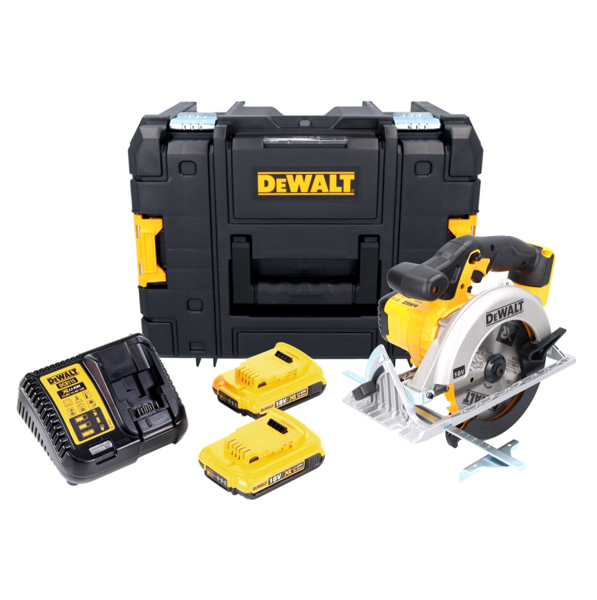 DeWalt DCS 391 D2 Akku Handkreissäge 18 V 165 mm + 2x Akku 2,0 Ah + Ladegerät + TSTAK - Toolbrothers