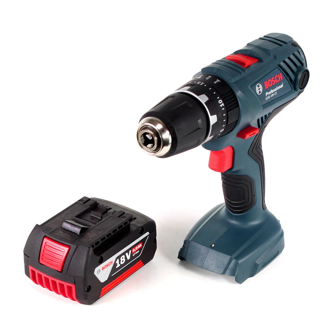 Bosch Professional GSB 18V-21 Akku Schlagbohrschrauber 18V 55Nm + 1x Akku 6,0Ah - ohne Ladegerät - Toolbrothers