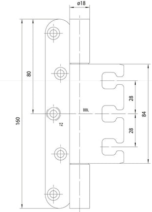 Simonswerk objet charnière VARIANT VX 7939 (3000700118) acier inoxydable brossé mat 160 kg portes à feuillure