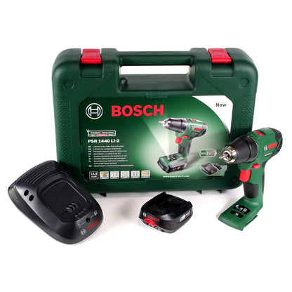 Bosch PSR 1440 Li-2 Akku Bohrschrauber Zwei-Stufen-Technologie im Transportkoffer + 1x 1,5 Ah Akku + Ladegerät ( 06039A3020 ) - Toolbrothers