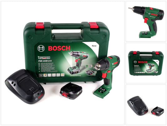 Bosch PSR 1440 Li-2 Akku Bohrschrauber Zwei-Stufen-Technologie im Transportkoffer + 1x 1,5 Ah Akku + Ladegerät ( 06039A3020 ) - Toolbrothers