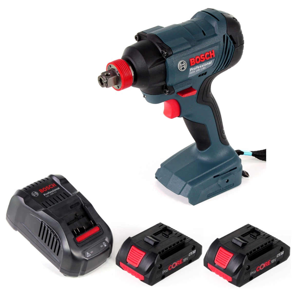 Bosch GDX 18 V-180 Li-Ion Akku Drehschlagschrauber + 2 x 4,0 Ah ProCore Akku + Ladegerät - Toolbrothers