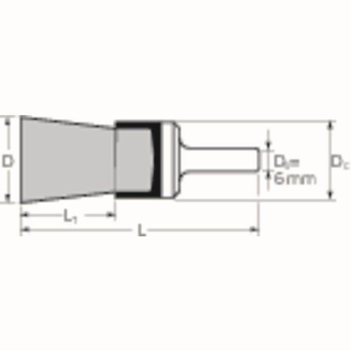 PFERD Pinselbürste PBU INOX ( 8000432617 ) Ø 20 mm Drahtstärke 0,2 mm 18000 min-¹