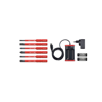 Wiha speedE® elektronischer Schraubendreher Set 1 + L-Boxx - 10 tlg. + 2x 1,5 Ah Akku + Ladegerät + Bits ( 41911 ) + Easy Torque Adapter 2,0 Nm ( 41342 ) - Toolbrothers