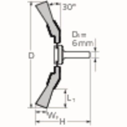 Brosse conique PFERD KBU ST (8000431750) Ø 95 mm épaisseur fil 0,3 mm 12000 tr/min