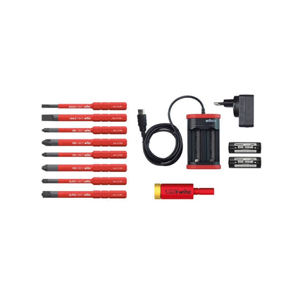 Wiha speedE® elektronischer Schraubendreher Set 2 + L-Boxx 13 tlg.  + 2x 1,5 Ah Akku + Ladegerät +  Bits + Torque Adapter 2,8 Nm ( 41912 ) + Torque Adapter 2,0 Nm ( 41342 ) - Toolbrothers