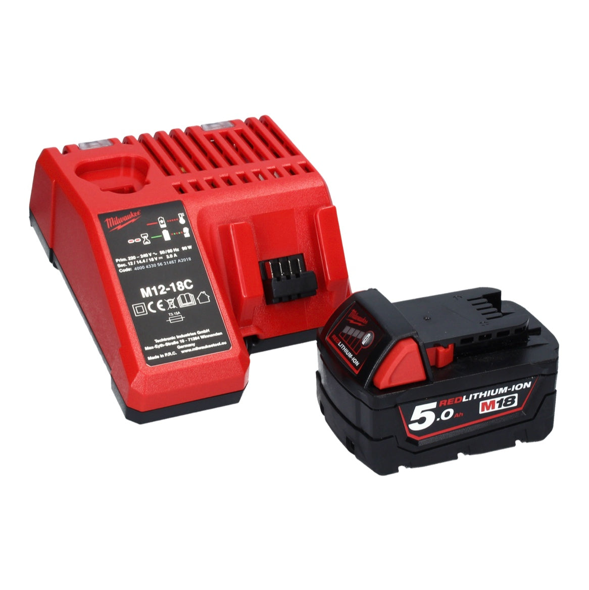 Milwaukee M18 CCS55-501C Akku Handkreissäge 18 V 165 mm + 1x Akku 5,0 Ah + Ladegerät + 2x Kreissägeblatt - Toolbrothers