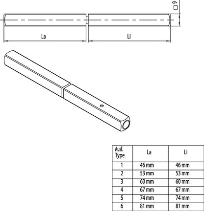 Stylo panique Ogro 120 FS SECURE (3000267142) stylo solide fendu carré 9 mm