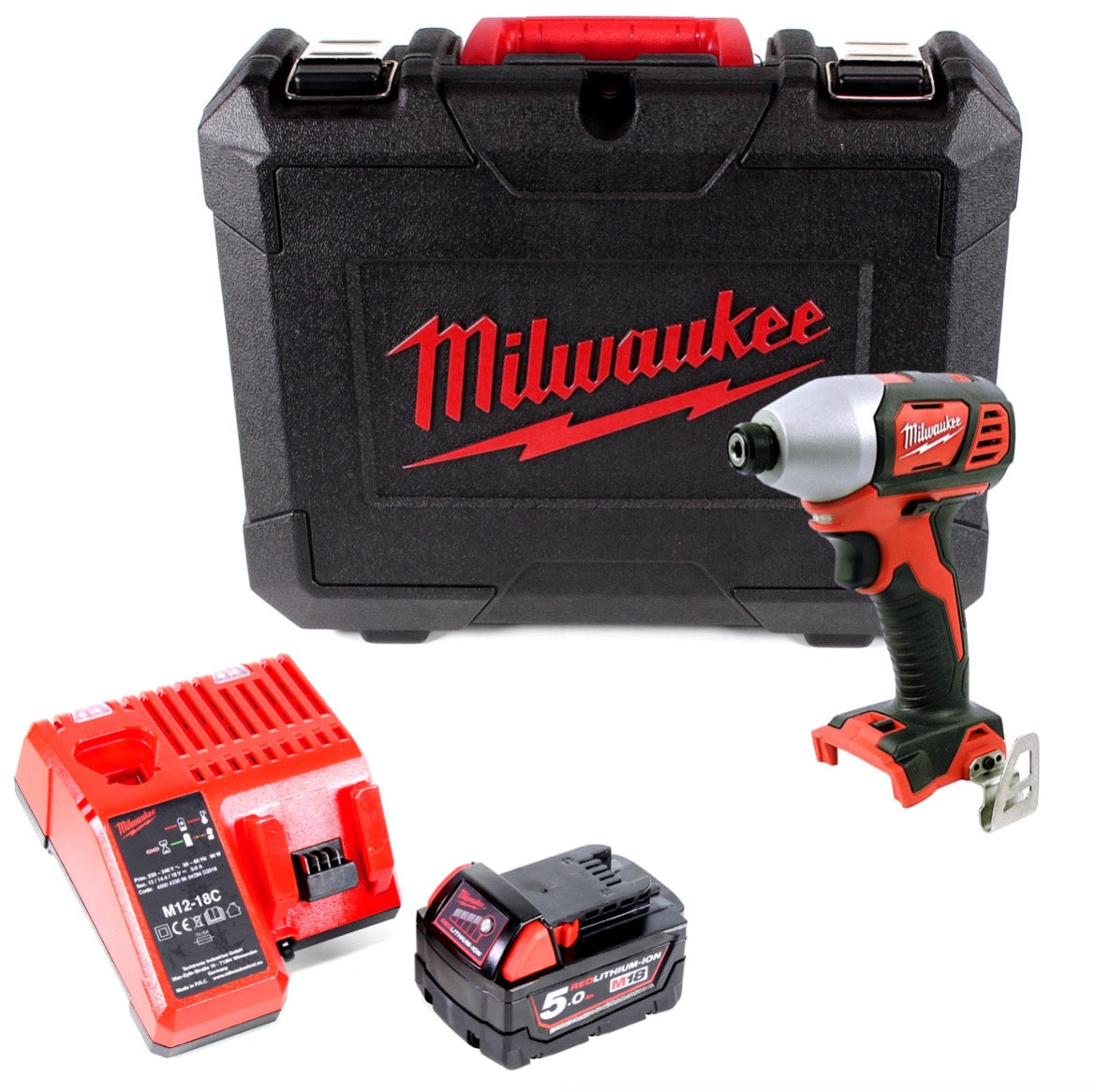 Milwaukee M18 BID-501 C 18 V Li-Ion Akku Schlagschrauber im Koffer + 1 x 5,0 Ah Akku + Ladegerät - Toolbrothers