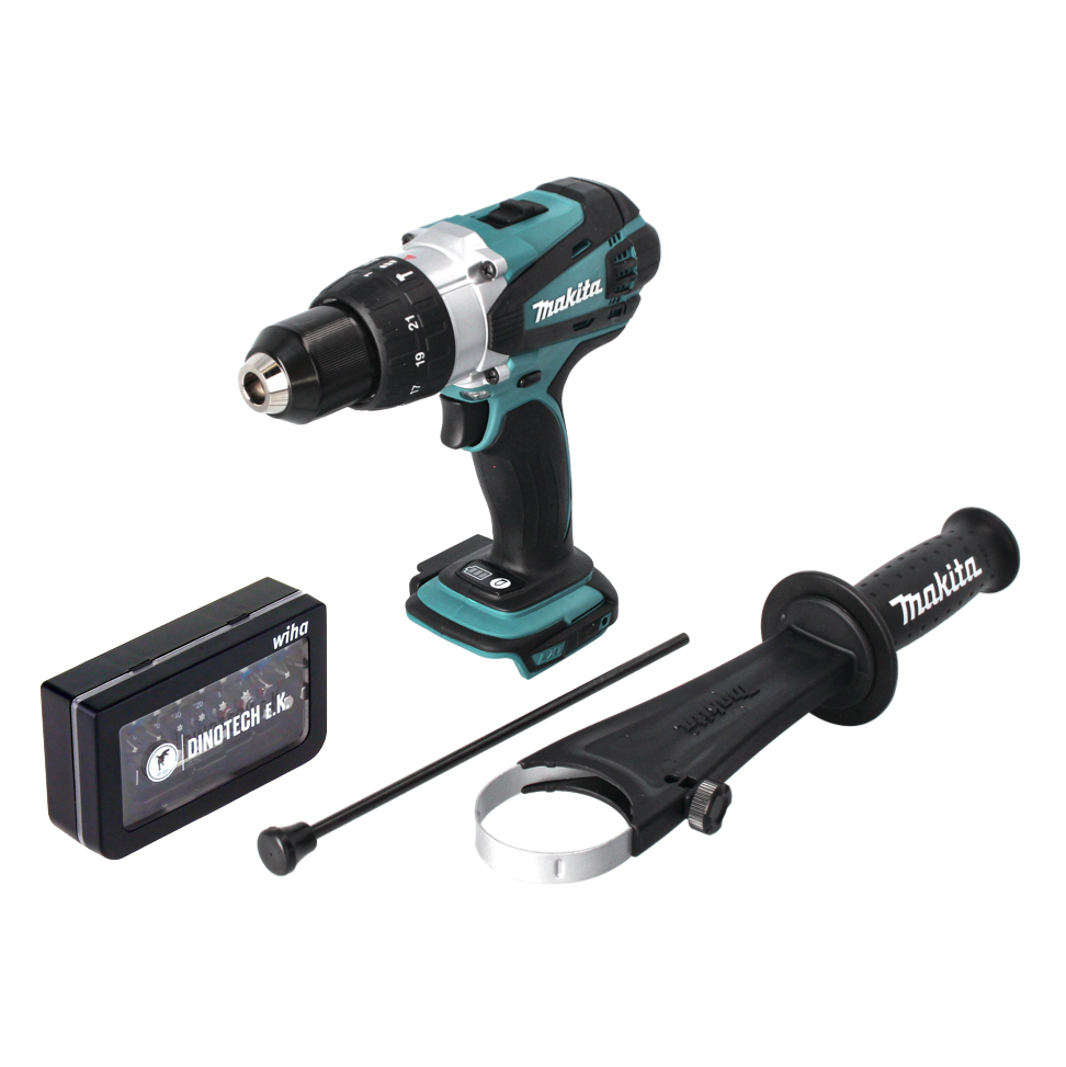 Makita DHP 458 Z Akku Schlagbohrschrauber 18 V 91 Nm + 31 tlg. Bit Set Dinotech Edition - ohne Akku, ohne Ladegerät - Toolbrothers