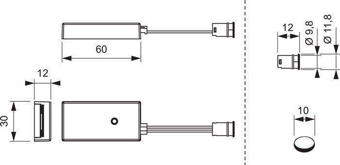 L &amp; S Mini interrupteur à capteur IR (3000550114) 24 V 24 V longueur 60 mm