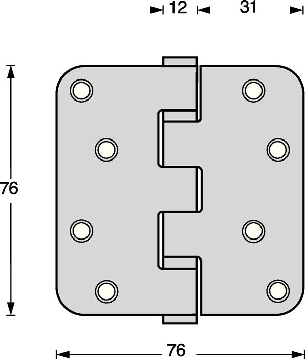 Charnière de porte à roulement à billes Intersteel (3000255607) goupille extensible arrondie mate en acier inoxydable