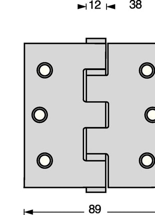 Charnière de porte à roulement à billes Intersteel (3000255605) goupille extensible carrée mate en acier inoxydable