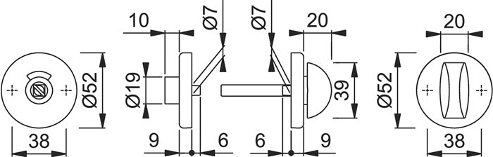 Hoppe Schlüsselrosetten-Paar 42KVS ( 8000349925 ) Aluminium F1 / Alu silberfarbig rund