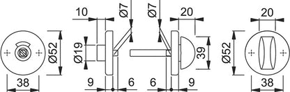 Hoppe Schlüsselrosetten-Paar 42KVS ( 8000349925 ) Aluminium F1 / Alu silberfarbig rund