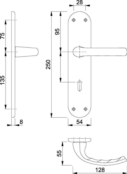 Hoppe kit de rénovation Tôkyô 1710/3334 (8000348502) aluminium F1 distance 72 mm