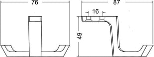 Hermeta patère de plafond 0200 (3000283277) double saillie 87 mm hauteur 49 mm