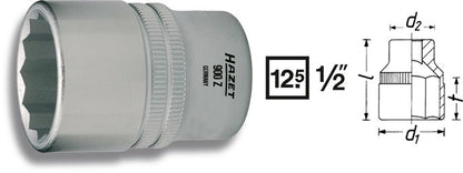 Insert de clé à douille Hazet 900Z (8000466655) 1/2″ 12 pans longueur 38 mm