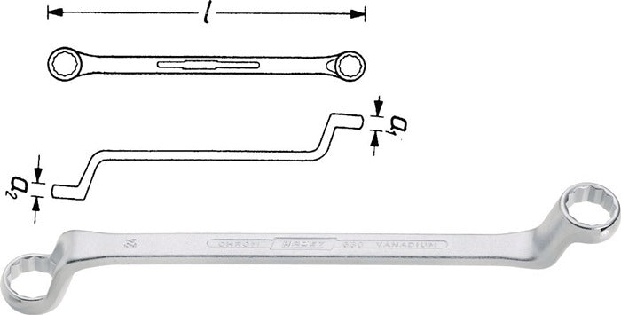 Clé polygonale double Hazet 630 (8000462654) 16 x 17 mm 255 mm