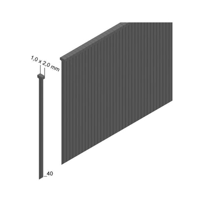 Prebena PKT-2-J50SD-S Luftdruck Kartuschen - Druckluftnagler 3,5-10 bar im Transportkoffer + Prebena Stauchkopfnägel Brads 40 mm 5000 Stück - aus verzinktem Stahl, geharzt - Toolbrothers