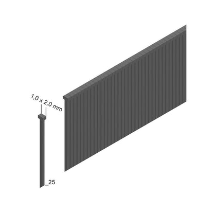 Prebena 2XR-J50 Druckluftnagler im Transportkoffer + Prebena Stauchkopfnägel Brads 25 mm 5000 Stück - aus verzinktem Stahl, geharzt - Toolbrothers