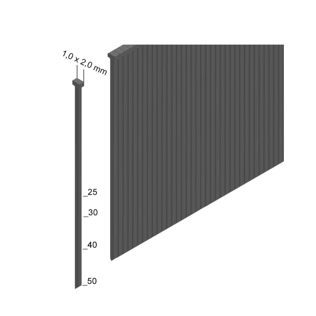 Prebena 2P-J50SDS Luftdruck Druckluftnagler 5-7 bar im Transportkoffer + Stauchkopfnägel Brads - 25 mm 5000 Stück + 30mm 5000 Stück + 40 mm 5000 Stück + 50 mm 4000 Stück - Toolbrothers