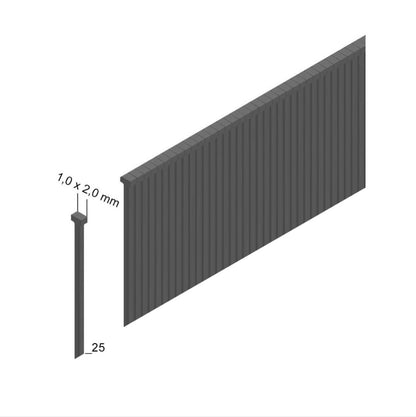 Prebena PKT-2-J50SD-S Luftdruck Kartuschen - Druckluftnagler 3,5-10 bar im Transportkoffer + Prebena Stauchkopfnägel Brads 25 mm 5000 Stück - aus verzinktem Stahl, geharzt - Toolbrothers