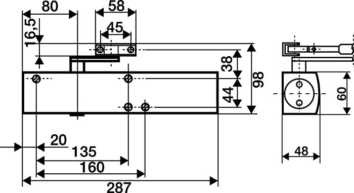 Ferme-porte à ciseaux GEZE TS 4000 (3000255073) argent EN 1-6