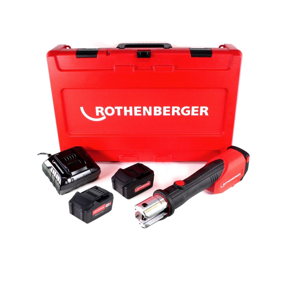 Rothenberger ROMAX 4000 Basic Set Akku Pressmaschine 18V 34kN + 2x Akku 4,0Ah + Ladegerät + Koffer