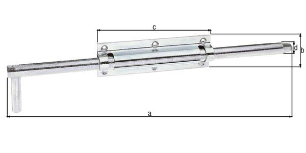 Boulon à barre de boulon GAH Alberts (8002910407) longueur 400 mm largeur 57 mm extension en acier 120 mm