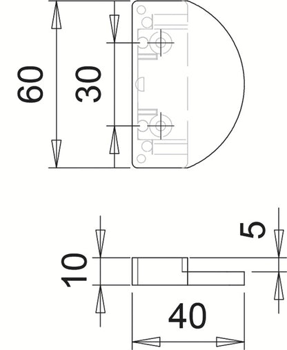 Poignée de porte de balcon EDI (3000261211) en plastique marron