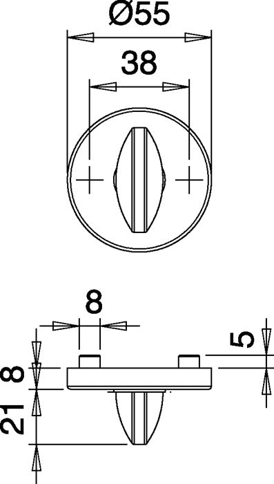 Paire de rosaces pour clés EDI 057 (3000261370) acier inoxydable F00 ronde