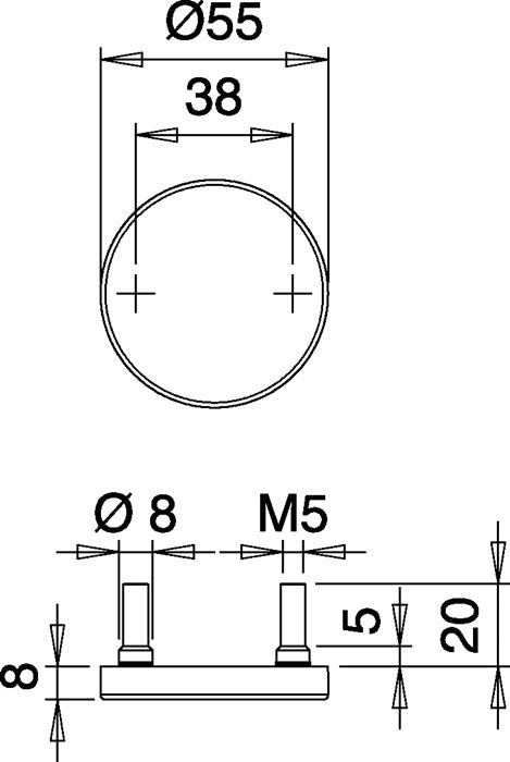 Paire de rosaces pour clés EDI 058 (3000261369) acier inoxydable F00 ronde