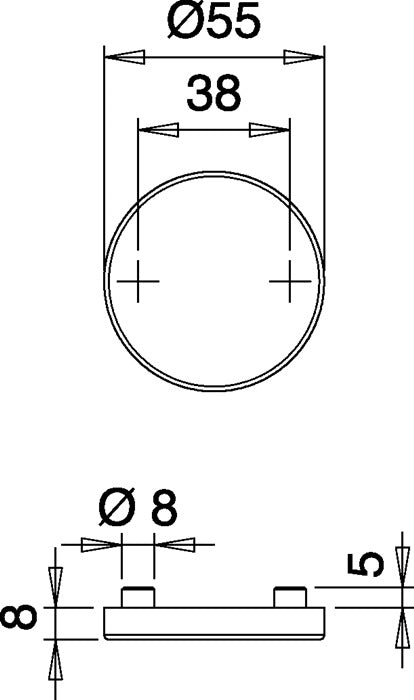 Paire de rosaces pour clés EDI 058 (3000261369) acier inoxydable F00 ronde