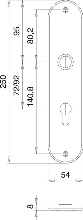 Panneau de rénovation EDI 206 Z (3000261354) acier inoxydable F00 distance 72 mm