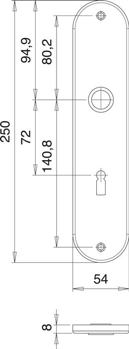 Panneau de rénovation EDI 206 Z (3000261353) acier inoxydable F00 distance 72 mm