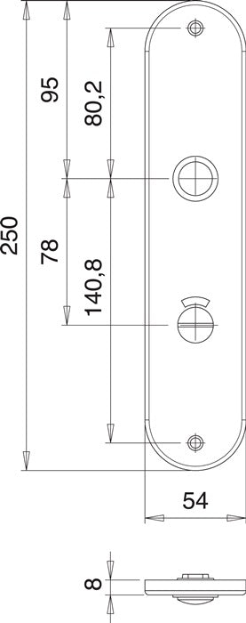 Panneau de rénovation EDI 206 WC (3000261356) acier inoxydable F00 distance 78 mm