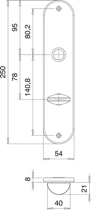 EDI Renovierschild 206 WC ( 3000261356 ) Edelstahl F00 Entfernung 78 mm