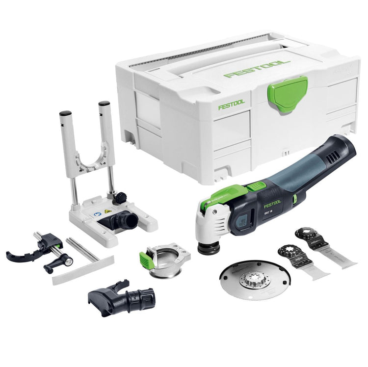 Festool OSC 18 Li E-Basic Set Vecturo Akku Oszillierer 18V ( 574849 ) Brushless StarlockMax Solo im Systainer + Zubehör - ohne Akku, ohne Ladegerät - Toolbrothers