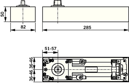 Ferme-porte au sol Dormakaba BTS 75 V (3325032011) norme EN 1-4 poids de porte max.