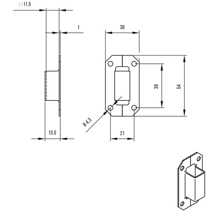 Boucle de tige DENI (3000255674) adaptée à la tige de boulon de tir 13 mm