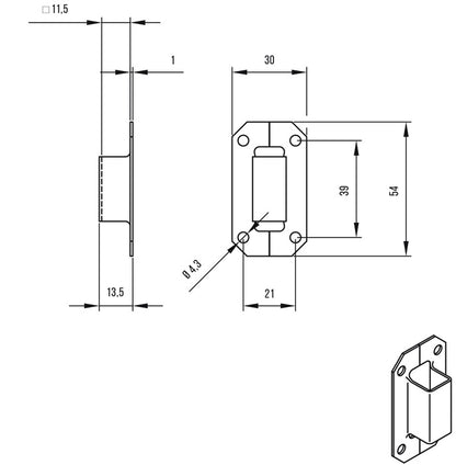 Boucle de tige DENI (3000255674) adaptée à la tige de boulon de tir 13 mm