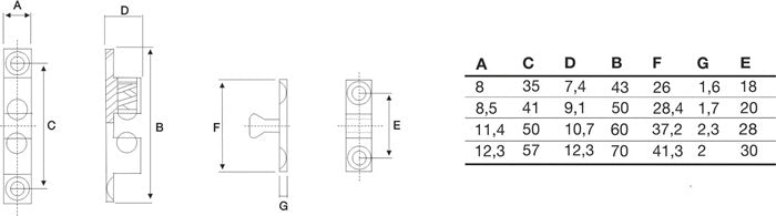 BMB Doppelkugelschnäpper ( 3000259250 ) Messing blank Kugel und Feder aus Stahl