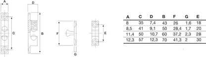 Loquet à bille double BMB (3000259255) bille en laiton brillant et ressort en acier