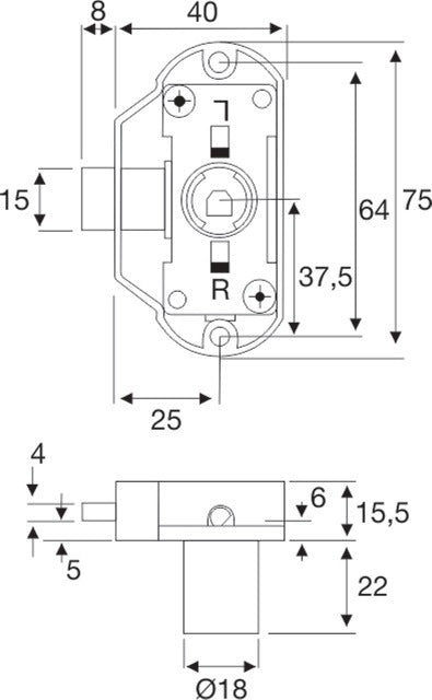 Serrure à espagnolette BMB (3000271855), clés identiques, avec cylindre intérieur